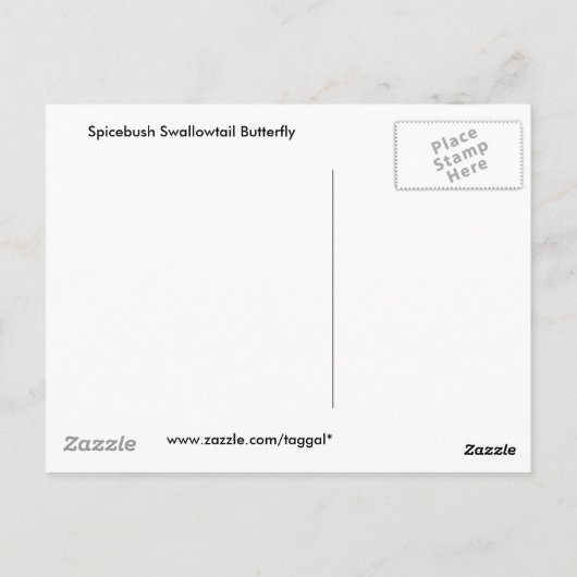 Briefkaart van zoete vlinder (Achterkant)