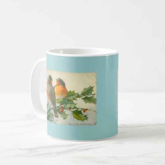 Briefkaart van zoete vogels Druk Mok Koffiebeker (Voorkant links)