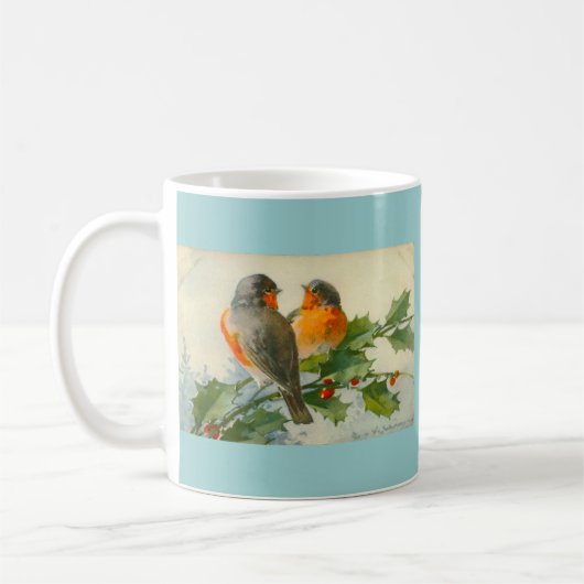 Briefkaart van zoete vogels Druk Mok Koffiebeker (Links)