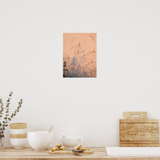 Briefkaart van zomergrassen en schaduwen poster (Keuken)