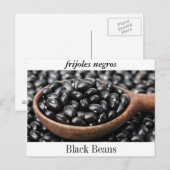Briefkaart van zwarte bonen, of "Frijoles Negros." (Voorkant / Achterkant)