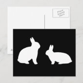 Briefkaart van zwarte en witte konijnen - ! (Voorkant / Achterkant)