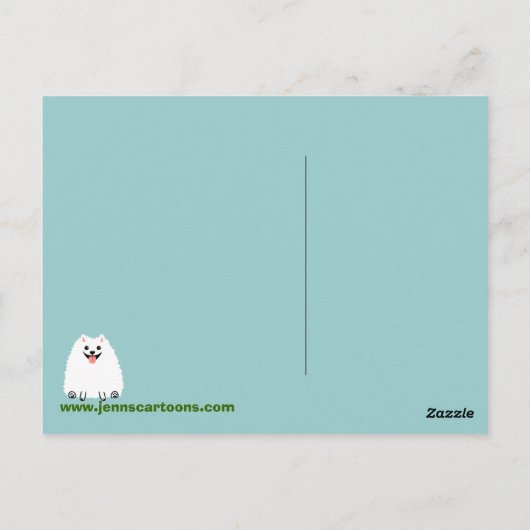 Briefkaart van zwarte en witte pommeren (Achterkant)