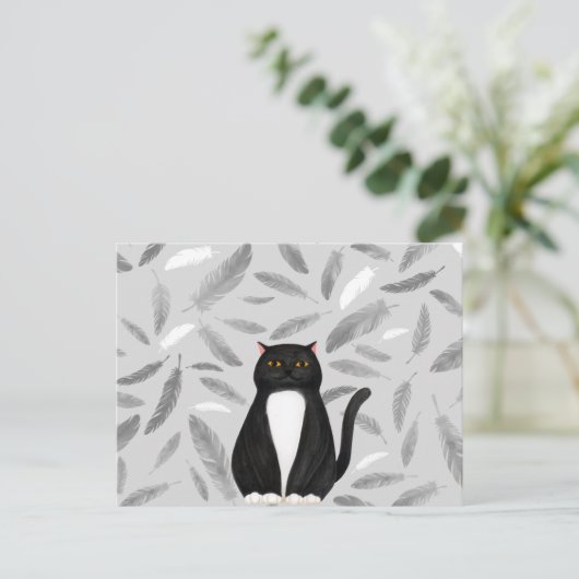Briefkaart van zwarte katten (Staand voorkant)