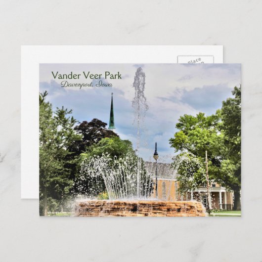 Briefkaart Vander Veer Park (Davenport, Iowa) (Voorkant / Achterkant)