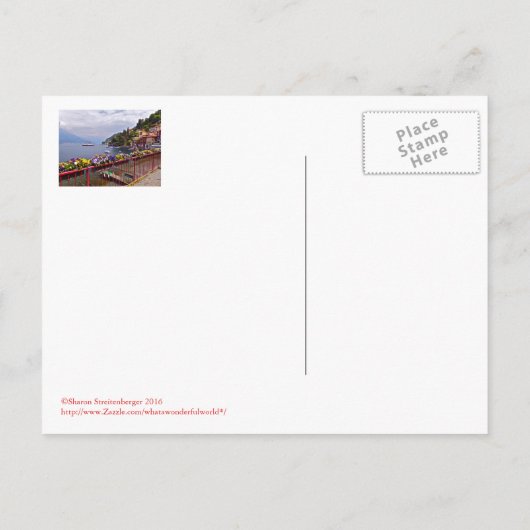 briefkaart/VARENNA, ITALIË/MET BLOEMEN BEDEKTE PRO Briefkaart (Achterkant)