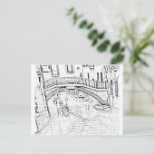 Briefkaart Venetië-Taxi (Staand voorkant)