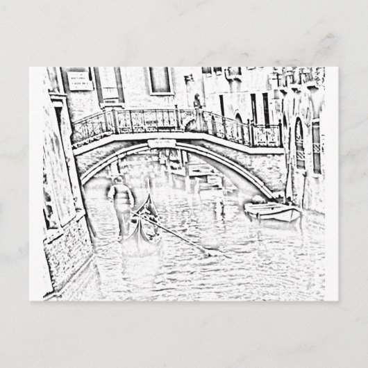 Briefkaart Venetië-Taxi (Voorkant)