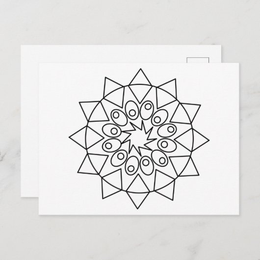 Briefkaart - Verander Mandala in kleur (Voorkant / Achterkant)