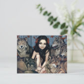 briefkaart "Verhit door wolven" (Staand voorkant)