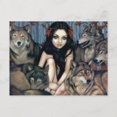 briefkaart "Verhit door wolven" (Voorkant)