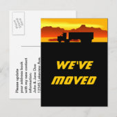 Briefkaart verhuiswagen bij zonsondergang verplaat (Voorkant / Achterkant)
