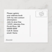 Briefkaart verhuiswagen bij zonsondergang verplaat (Achterkant)