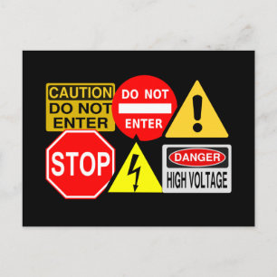 Briefkaart verkeersborden