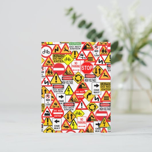 Briefkaart verkeersborden (Staand voorkant)