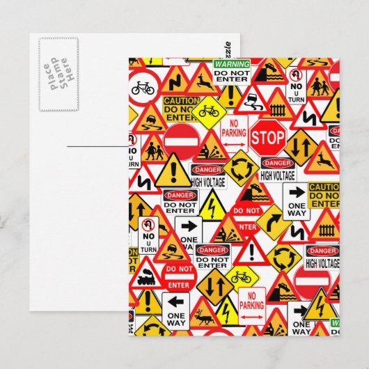 Briefkaart verkeersborden (Voorkant / Achterkant)