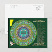 Briefkaart Vermont State Mandala (Voorkant / Achterkant)