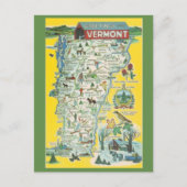 Briefkaart Vermont State Map (Voorkant)