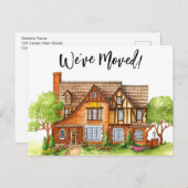 Briefkaart Verplaatsende aankondiging van verplaat (Voorkant / Achterkant)