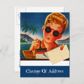 Briefkaart verplaatst melding nieuwe adreswijzigin (Voorkant / Achterkant)