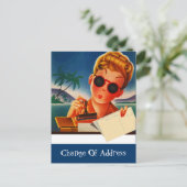 Briefkaart verplaatst melding nieuwe adreswijzigin (Staand voorkant)