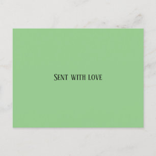 Briefkaart verzonden met liefde mint groen, wenska