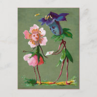 Briefkaart Victoriaans bloemen