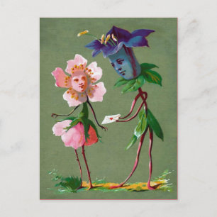  Briefkaart Victoriaans bloemen