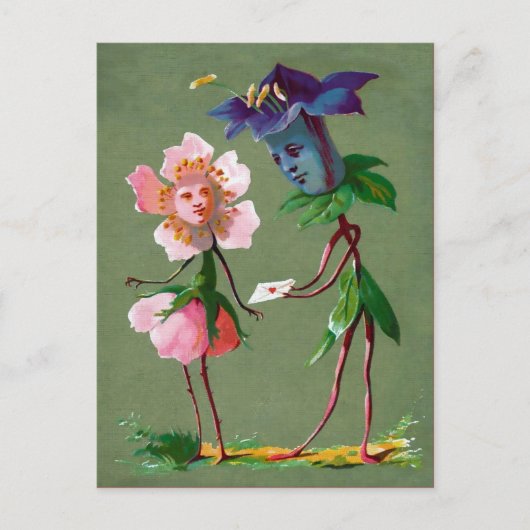  Briefkaart Victoriaans bloemen (Voorkant)