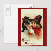 Briefkaart Victoriaans Halloween Greetings (Voorkant / Achterkant)