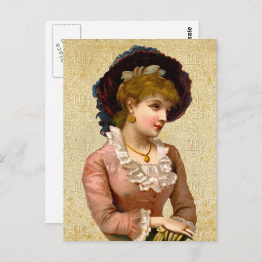  Briefkaart Victoriaans Mode (Voorkant / Achterkant)