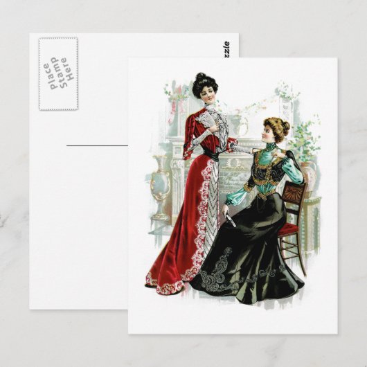  Briefkaart Victoriaans Mode (Voorkant / Achterkant)