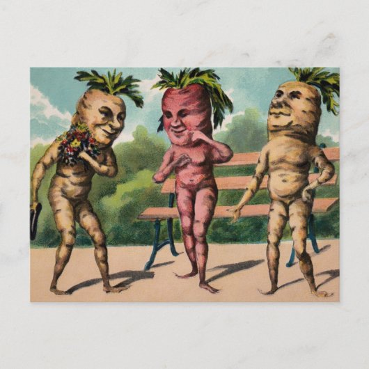 Briefkaart Victoriaans rode wortelen (Voorkant)