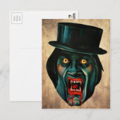 Briefkaart Victoriaans Vampire Face (Voorkant / Achterkant)