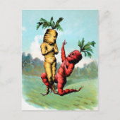 Briefkaart Victoriaans voorstel voor een wortelvoo (Voorkant)