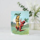 Briefkaart Victoriaans voorstel voor een wortelvoo (Staand voorkant)