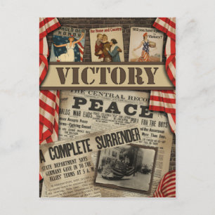 Briefkaart "Victory" WWI-scrapbook