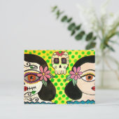 Briefkaart "Vida-Muerte" Dag van de Doden (Staand voorkant)