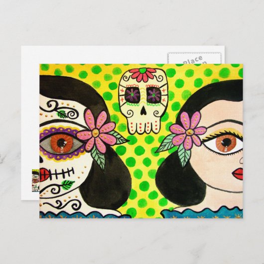 Briefkaart "Vida-Muerte" Dag van de Doden (Voorkant / Achterkant)