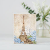 Briefkaart Vintage Blue Hydrangea (Parijs) (Staand voorkant)