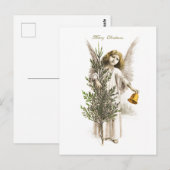 BRIEFKAART : VINTAGE CHRISTMAS ANGEL (Voorkant / Achterkant)
