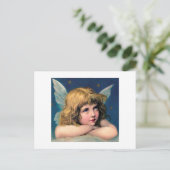 BRIEFKAART: VINTAGE CHRISTMAS ANGEL/CHERUB BRIEFKAART (Staand voorkant)