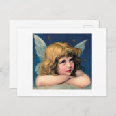 BRIEFKAART: VINTAGE CHRISTMAS ANGEL/CHERUB BRIEFKAART (Voorkant / Achterkant)
