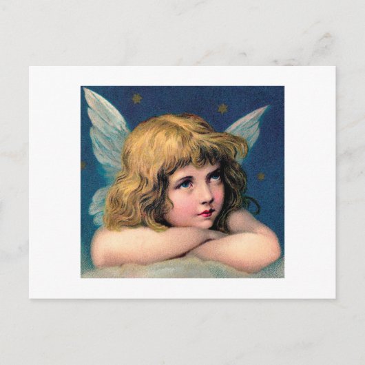 BRIEFKAART: VINTAGE CHRISTMAS ANGEL/CHERUB BRIEFKAART (Voorkant)