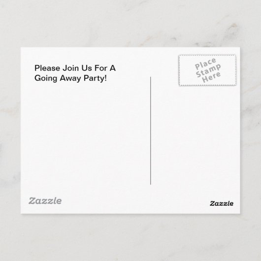 Briefkaart Vintage-opleggercamper weggaat (Achterkant)