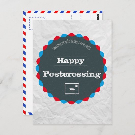 Briefkaart "Vintage postoveringbadge" (Voorkant / Achterkant)