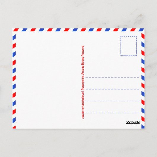 Briefkaart "Vintage postoveringbadge" (Achterkant)