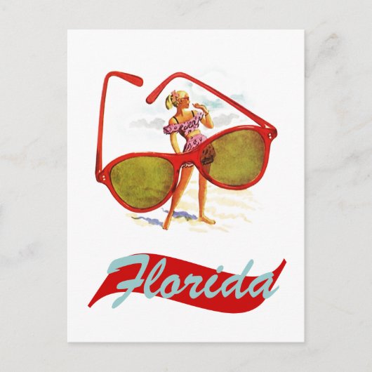Briefkaart Vintage Retro Sunshine state Florida (Voorkant)