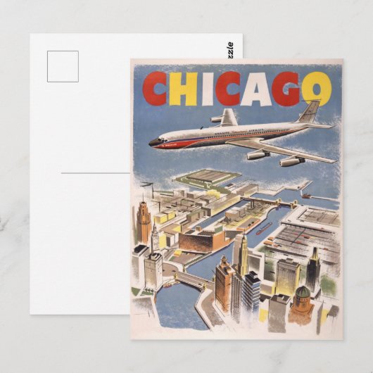 Briefkaart Vintage Travel (Voorkant / Achterkant)