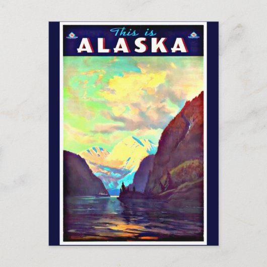 Briefkaart-Vintage Travel-Alaska Briefkaart (Voorkant)